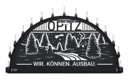 Beleuchteter Schwibbogen mit dem Sondermotiv Opitz