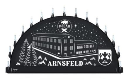 Beleuchteter Schwibbogen mit dem Sondermotiv Arnsfeld