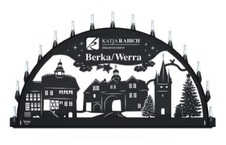 Beleuchteter Schwibbogen mit dem Sondermotiv Berka Werra