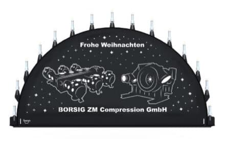 Beleuchteter Schwibbogen mit dem Sondermotiv Borsig