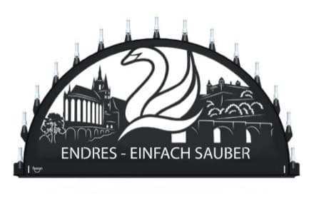 Beleuchteter Schwibbogen mit dem Sondermotiv Endres