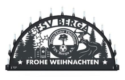 Beleuchteter Schwibbogen mit dem Sondermotiv FSV Berga