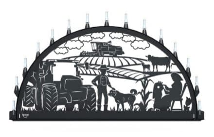 Beleuchteter Schwibbogen mit dem Sondermotiv Landwirtschaft