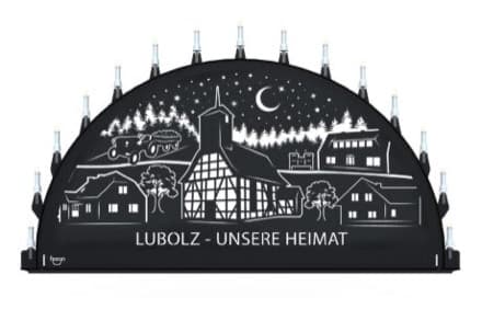 Beleuchteter Schwibbogen mit dem Sondermotiv Lubolz