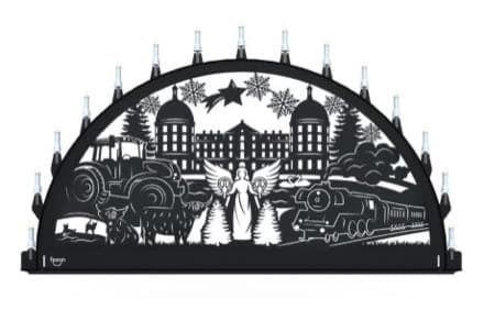 Beleuchteter Schwibbogen mit dem Sondermotiv Moritzburg