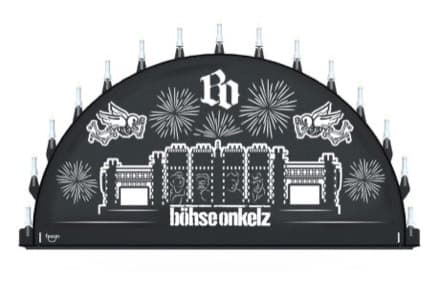 Beleuchteter Schwibbogen mit dem Sondermotiv Onkelz