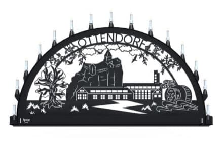 Beleuchteter Schwibbogen mit dem Sondermotiv Ottendorf