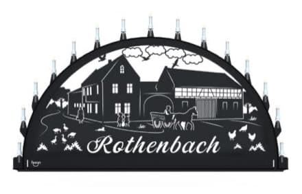 Beleuchteter Schwibbogen mit dem Sondermotiv Rothenbacher Hof