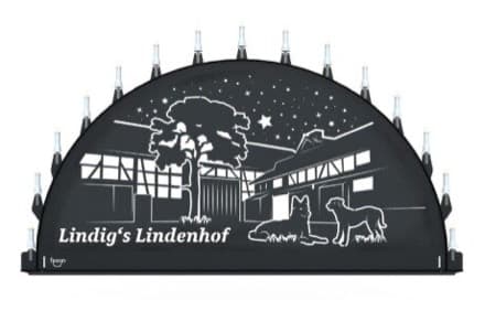 Beleuchteter Schwibbogen mit dem Sondermotiv Lindig