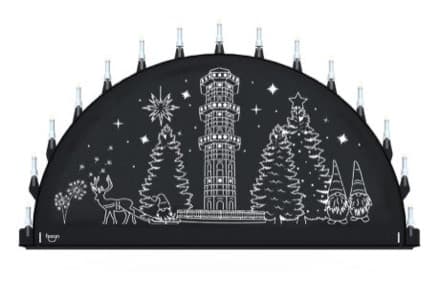 Beleuchteter Schwibbogen mit dem Sondermotiv Turm