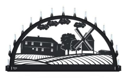 Beleuchteter Schwibbogen mit dem Sondermotiv Windmühle