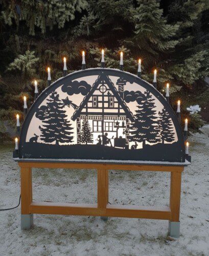 Metall Schwibbogen für Außen und Innen inkl. Lichterkette ab 100cm Rostfrei | XXL-Schwibbogen® photo review