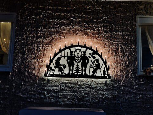 Außen Schwibbogen Bergmann Metall inkl. Lichterkette ab 100cm | XXL-Schwibbogen.de® photo review