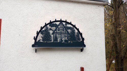 Außen Schwibbogen Waldhaus Metall inkl. Lichterkette ab 100cm | XXL-Schwibbogen.de® photo review