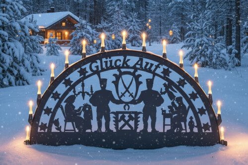 Außen Schwibbogen Schwarzenberger Metall inkl. Lichterkette ab 100cm | XXL-Schwibbogen.de®
